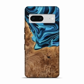 Anti Finger Mark Film Anti Finger Smear Pixel 7 Wood Live Edge Phone Case - Annabel (Blue, 775420)