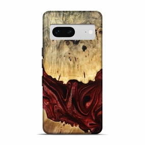 Pixel 7 Wood Live Edge Phone Case - Ariya (Red, 777387) Anti Finger Grease