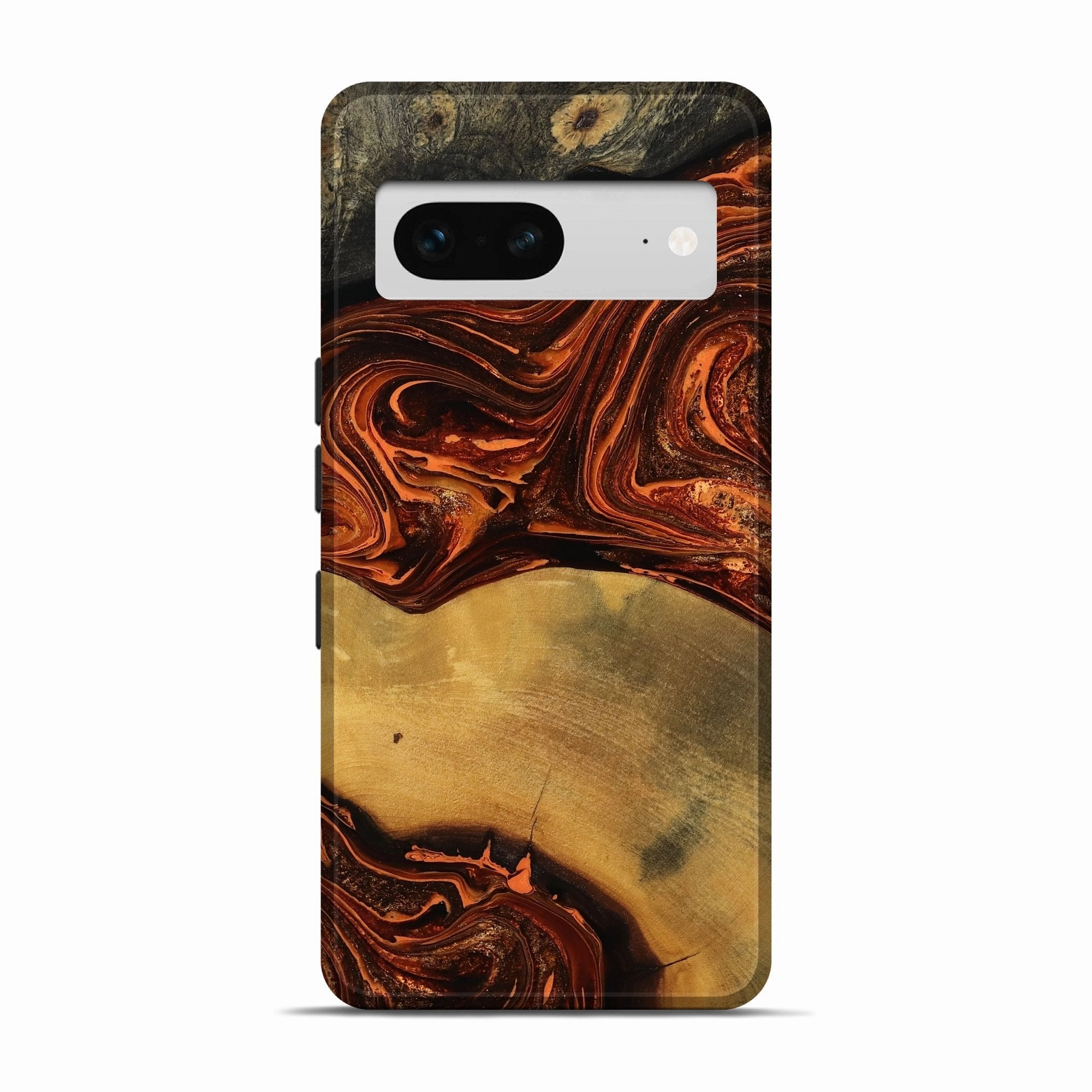 Pixel 7 Wood Live Edge Phone Case - Aryan (Red, 770770) Anti Glare
