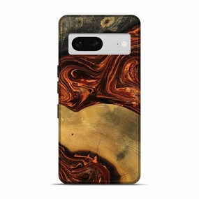 Pixel 7 Wood Live Edge Phone Case - Aryan (Red, 770770) Anti Glare