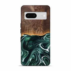 Anti Finger Smear Pixel 7 Wood Live Edge Phone Case - Bear (Green, 776438)