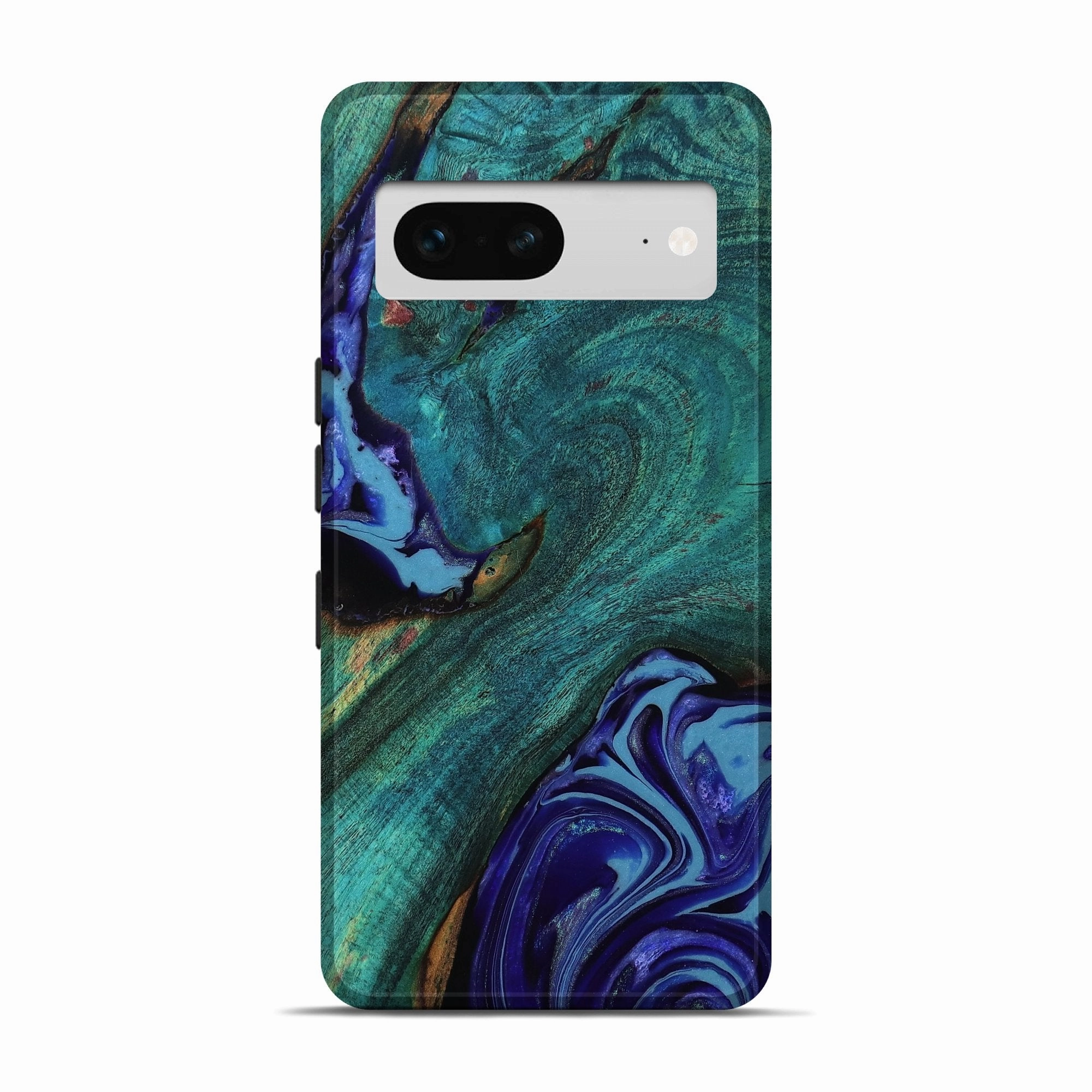 Pixel 7 Wood Live Edge Phone Case - Boston (Blue, 779186) Protective Film Anti Fingerprint Coating