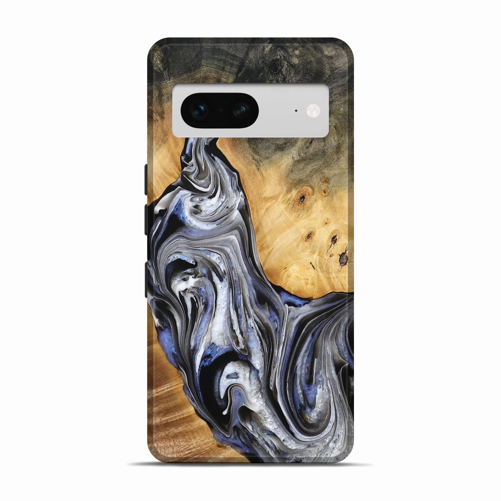 Pixel 7 Wood Live Edge Phone Case - Chozen (Black & White, 778171) Anti Fingerprint Film Anti Fingerprint Shield