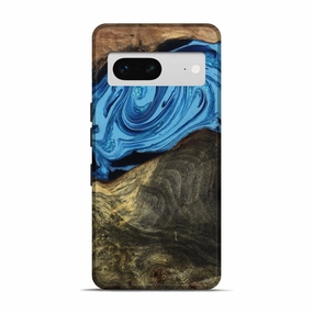 Pixel 7 Wood Live Edge Phone Case - Derek (Blue, 779773) Crystal Clear Screen