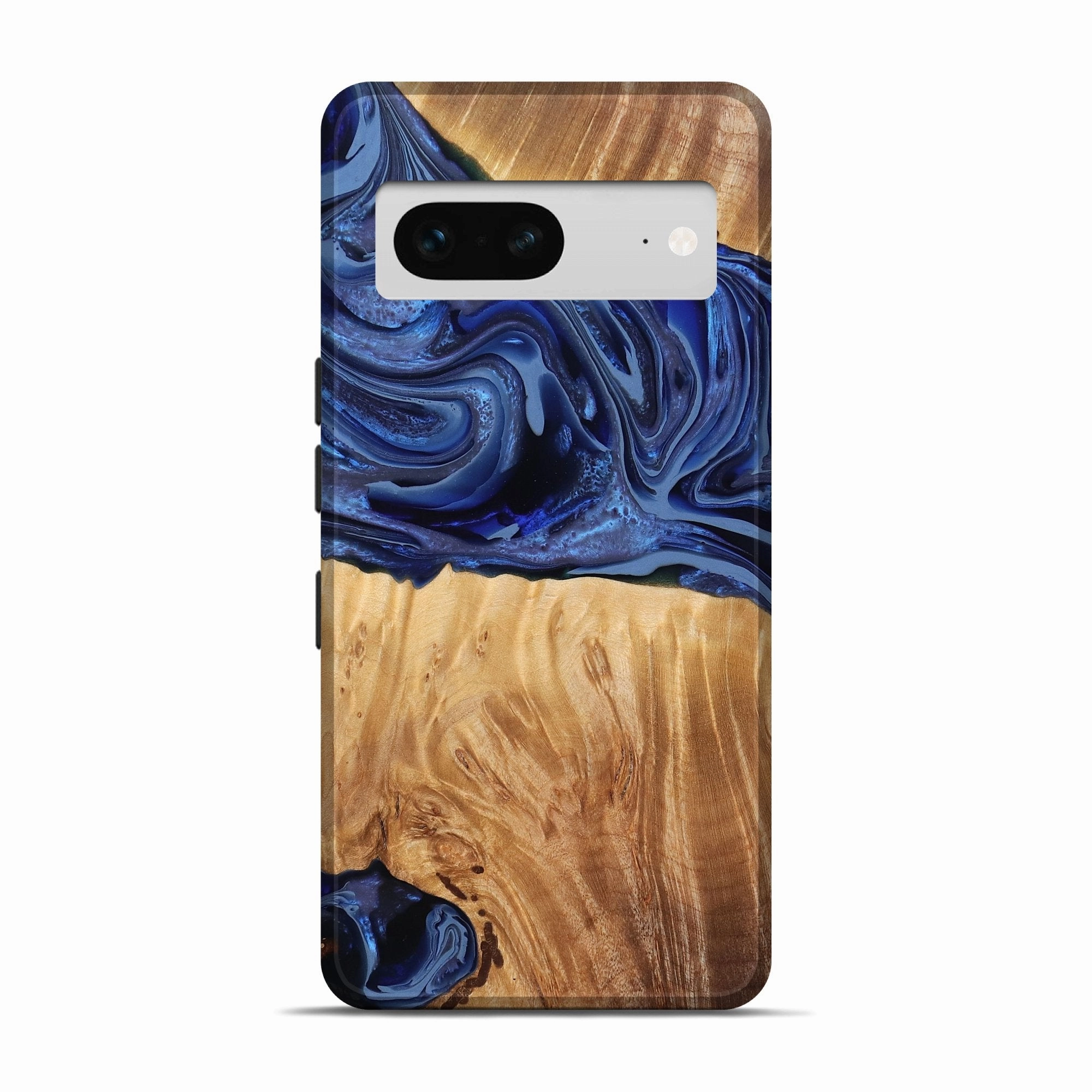 Pixel 7 Wood Live Edge Phone Case - Eda (Blue, 777364) Raised Edges