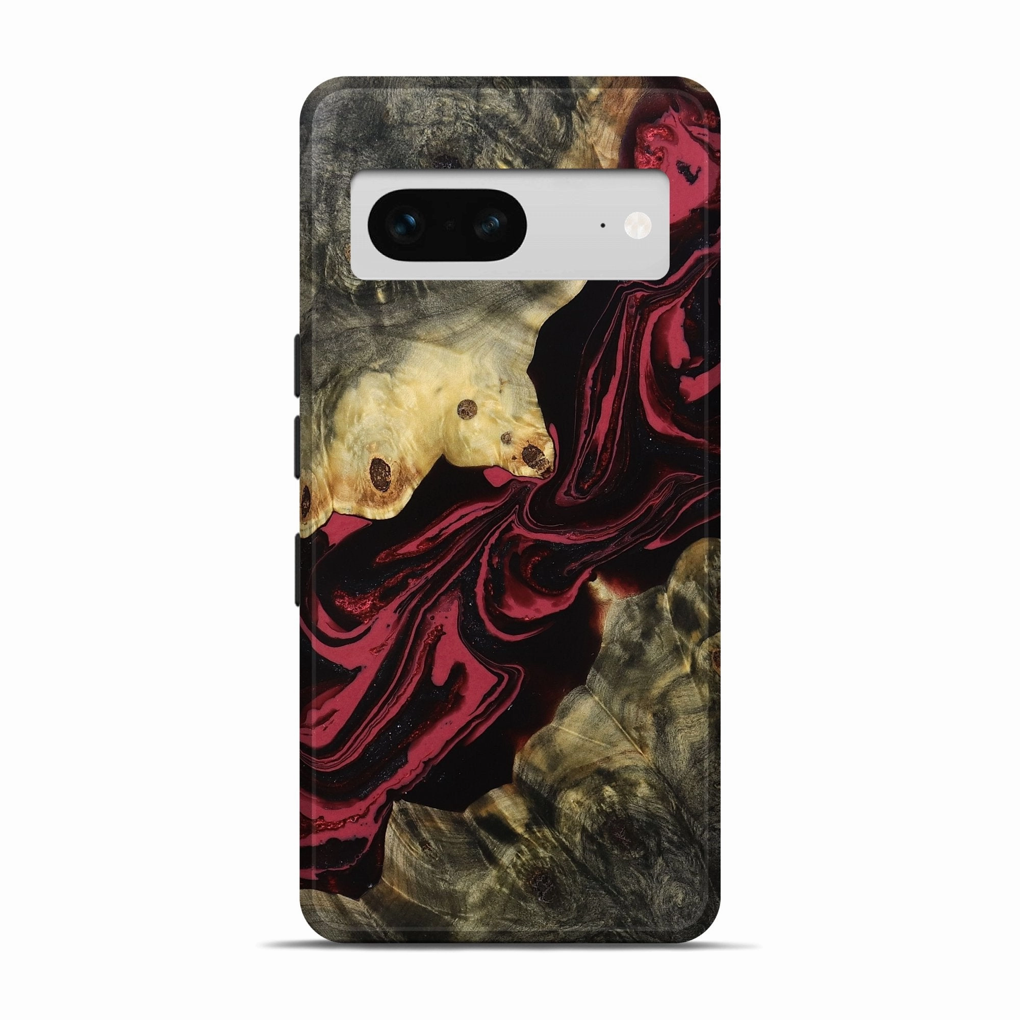 Anti Finger Grease Film Fingerprint Shield Pixel 7 Wood Live Edge Phone Case - Frida (Red, 781998)