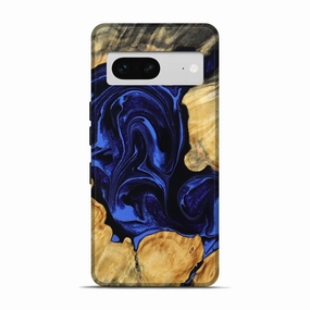 Anti Fingerprint Coating Tempered Screen Protector Pixel 7 Wood Live Edge Phone Case - General (Blue, 782001)