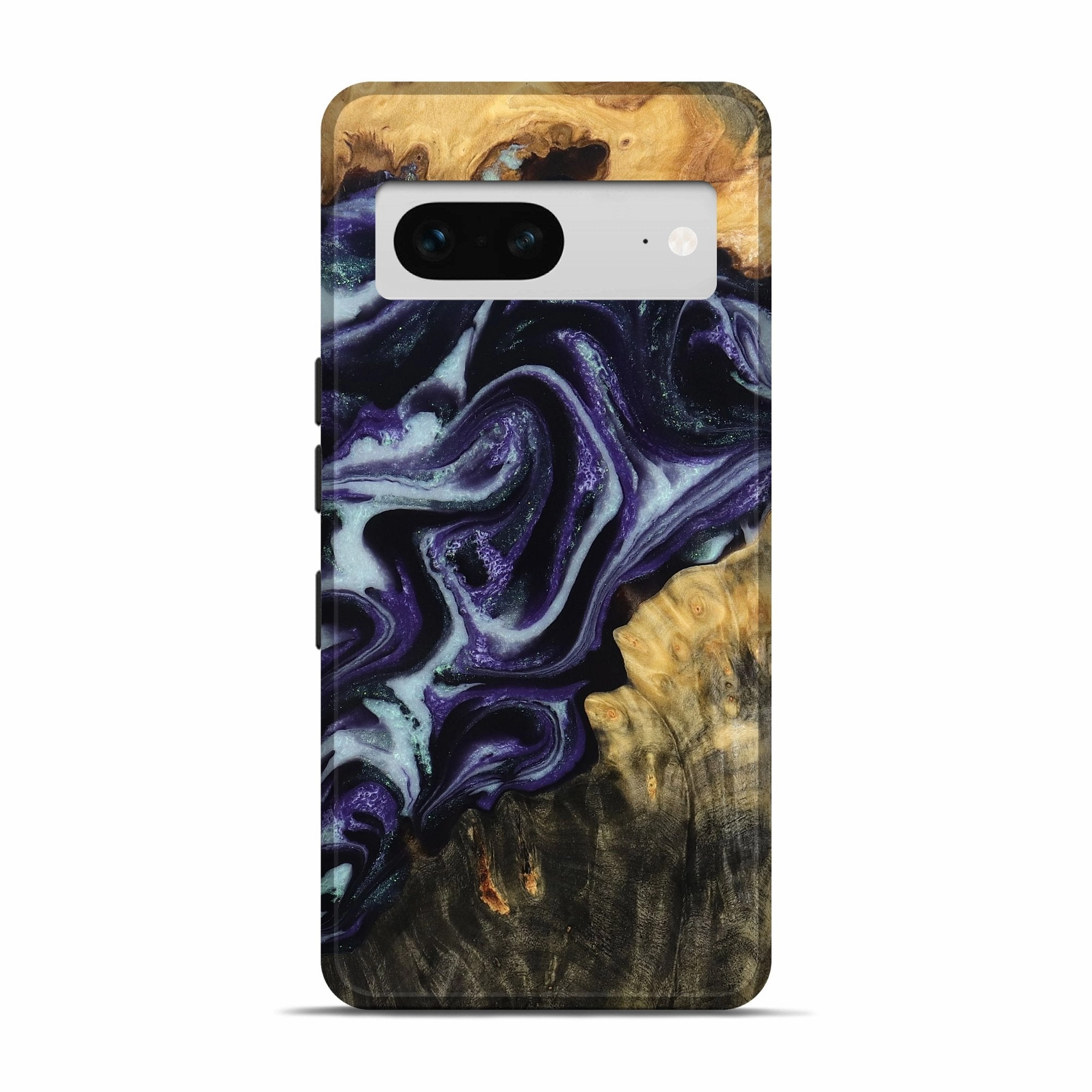 Anti Yellowing Pixel 7 Wood Live Edge Phone Case - Hal (Purple, 781019)