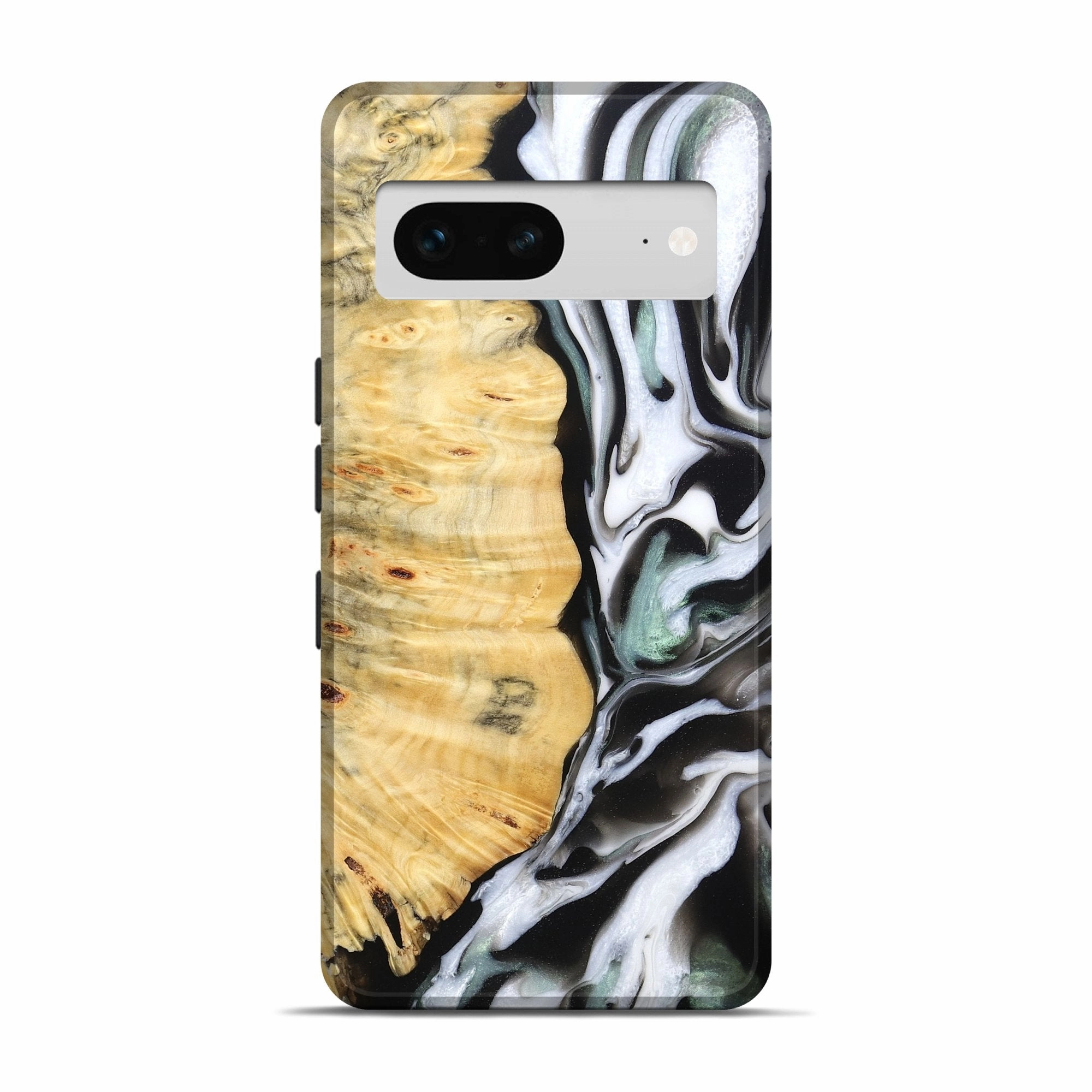 Anti Fingerprint Screen Pixel 7 Wood Live Edge Phone Case - Harmon (Black & White, 781247)
