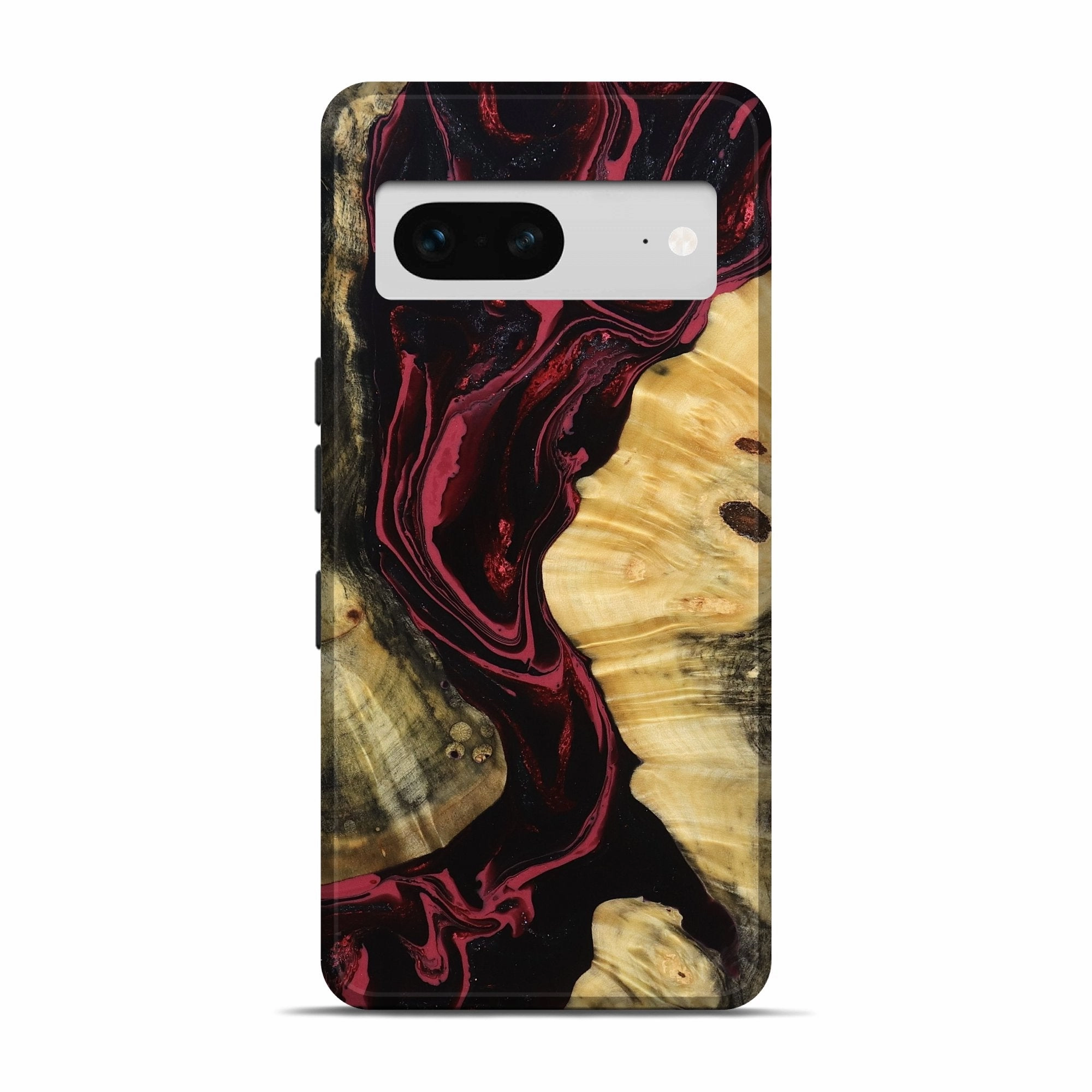 Pixel 7 Wood Live Edge Phone Case - Ira (Red, 781996) Protective Screen