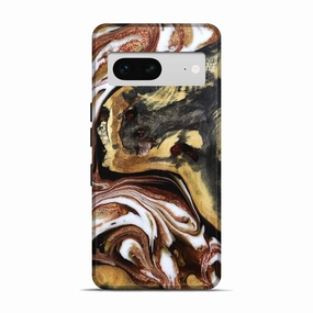 Shatterproof Glass Pixel 7 Wood Live Edge Phone Case - Joanna (Black & White, 781017)