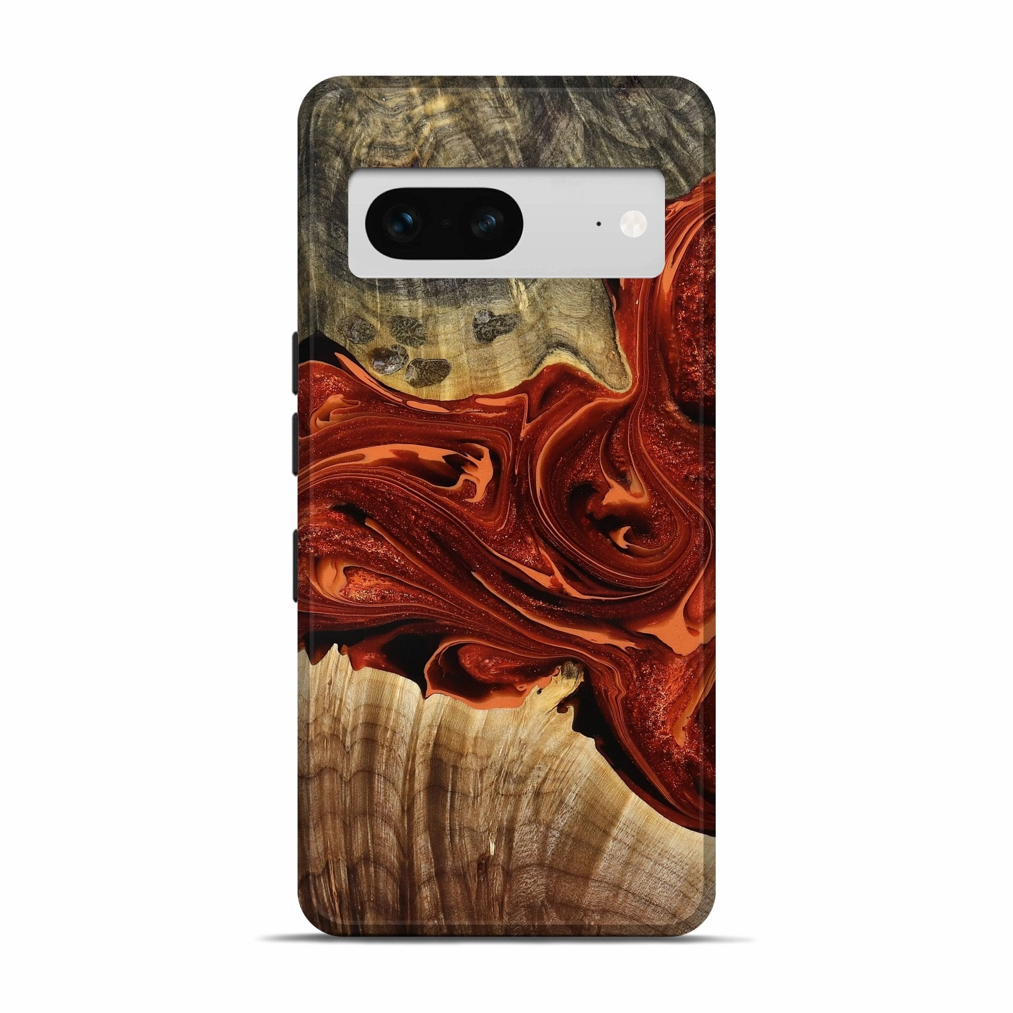 Pixel 7 Wood Live Edge Phone Case - Linwood (Red, 775979) Edge to Edge Protection Reinforced Corners