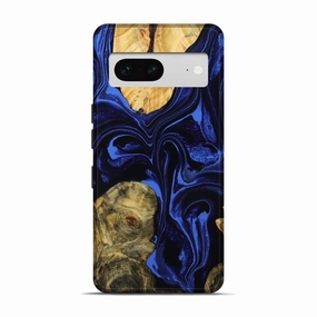 Pixel 7 Wood Live Edge Phone Case - Lizeth (Blue, 781999) Anti Finger Smudge