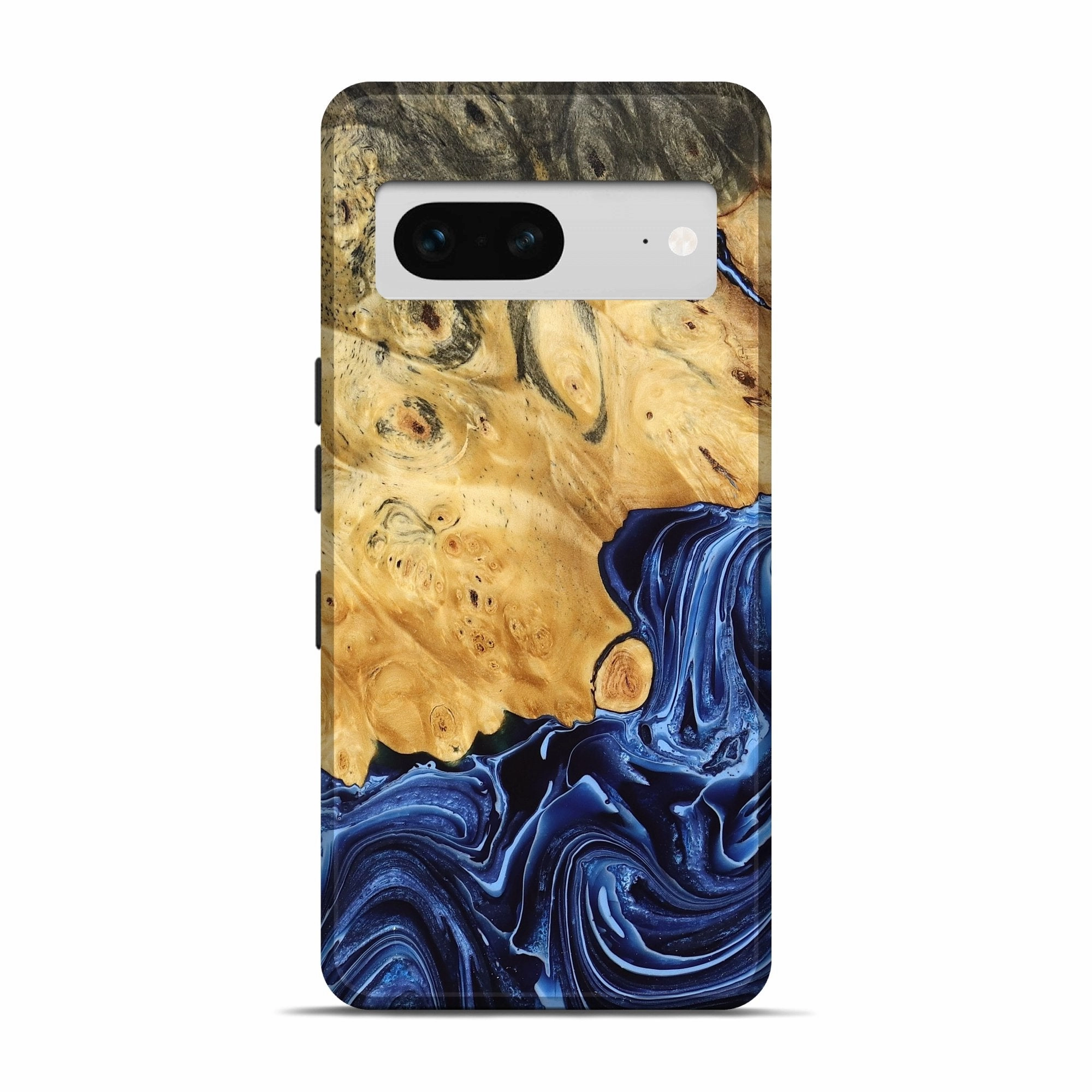 Shock Absorption Edge to Edge Protection Pixel 7 Wood Live Edge Phone Case - Lyndsay (Blue, 768635)
