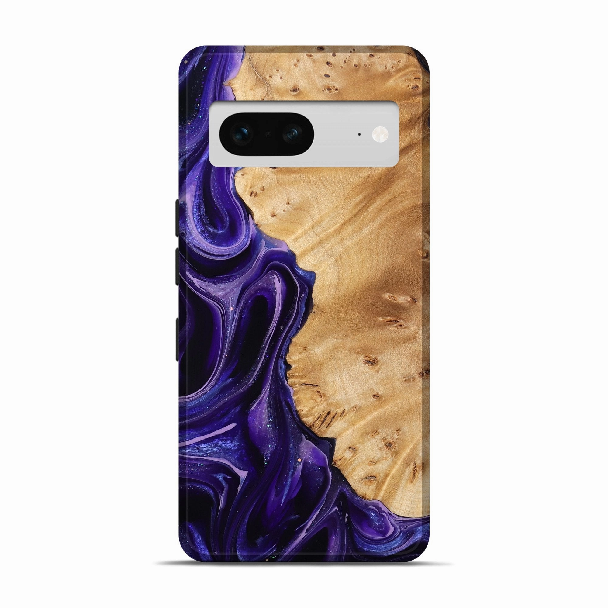 Anti Fingerprint Shield Drop Resistant Pixel 7 Wood Live Edge Phone Case - Maxim (Purple, 777370)