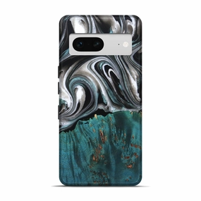 Pixel 7 Wood Live Edge Phone Case - Morgan (Black & White, 776743) Drop Resistant Scratch Resistant Coating