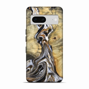 Pixel 7 Wood Live Edge Phone Case - Myra (Black & White, 781476) Bubble Free Installation Fingerprint Resistant Coating