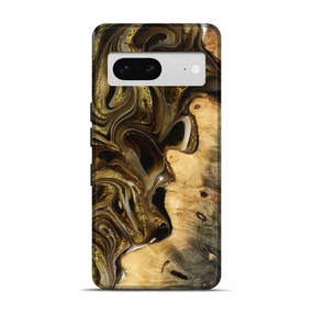 Anti Reflection Pixel 7 Wood Live Edge Phone Case - Norah (Black & White, 777962)