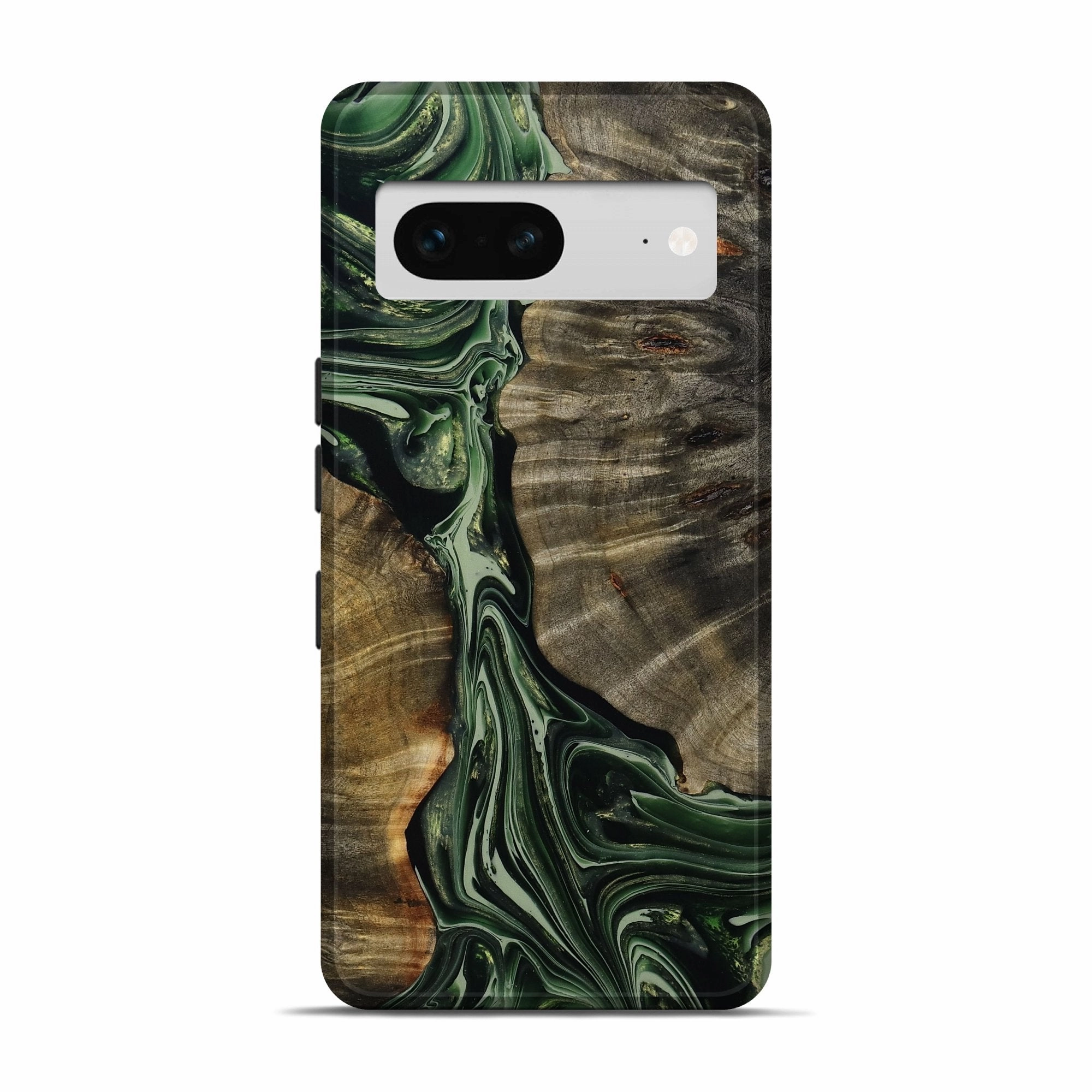 Pixel 7 Wood Live Edge Phone Case - Orin (Green, 777311) Smooth Touch Anti Shock Screen