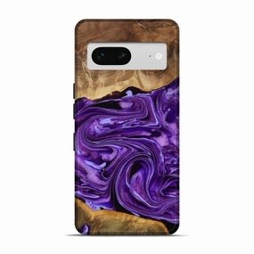 Smooth Touch Bubble Free Installation Pixel 7 Wood Live Edge Phone Case - Owen (Purple, 777380)