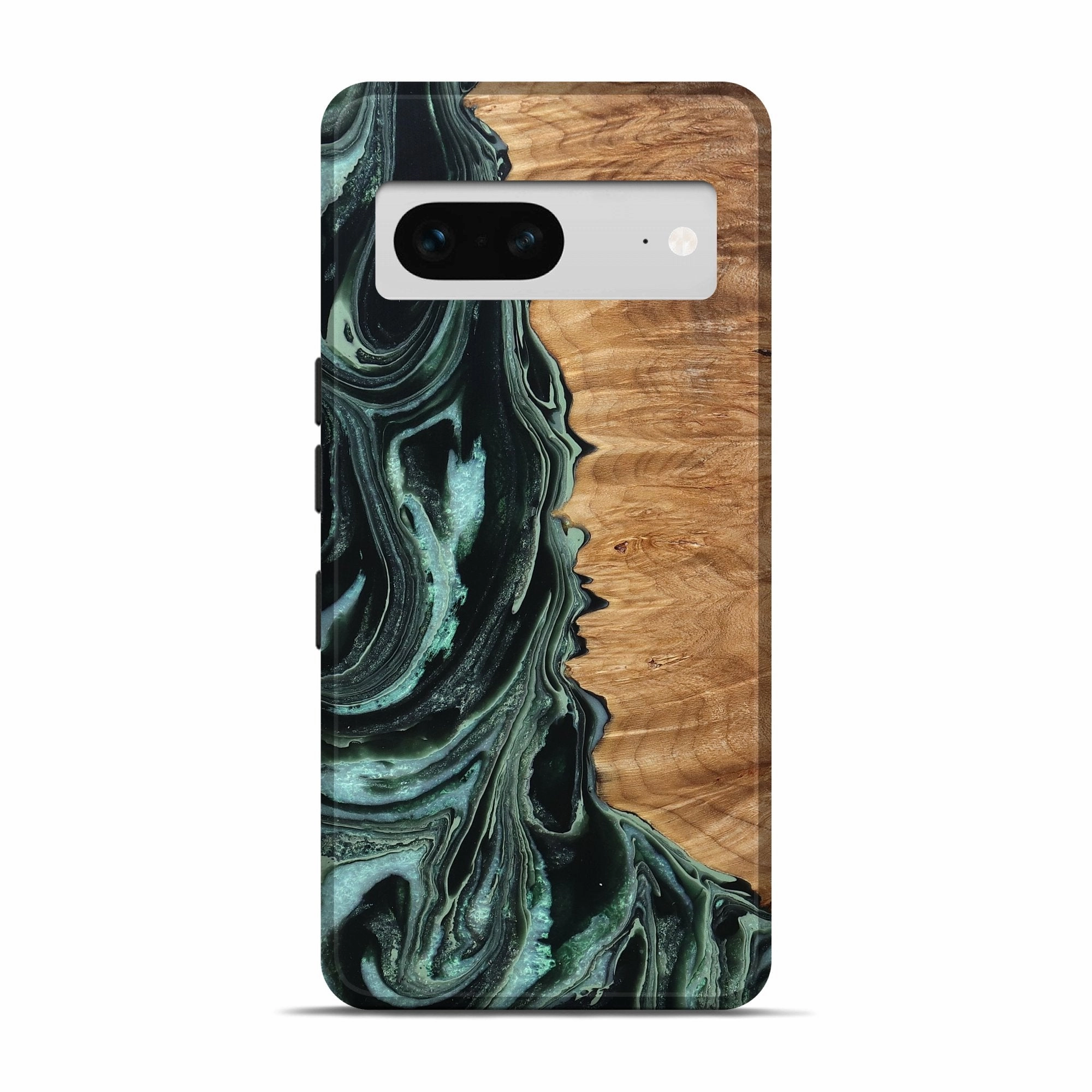 Pixel 7 Wood Live Edge Phone Case - Ramon (Green, 778743) Drop Protection