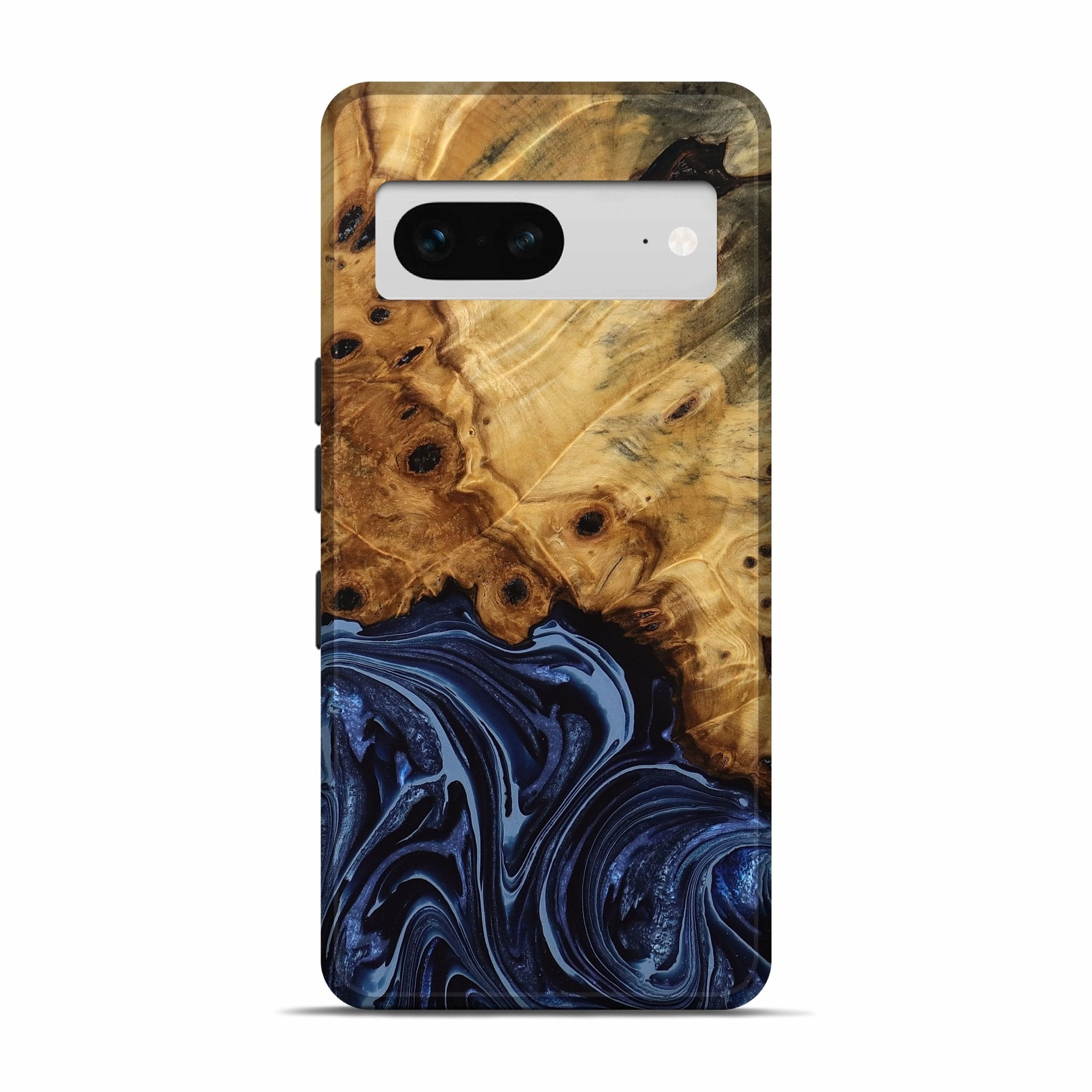 Shock Absorption Pixel 7 Wood Live Edge Phone Case - Richard (Blue, 775604)