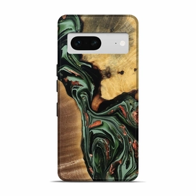 Pixel 7 Wood Live Edge Phone Case - Roland (Green, 777972) Easy Apply Impact Resistant