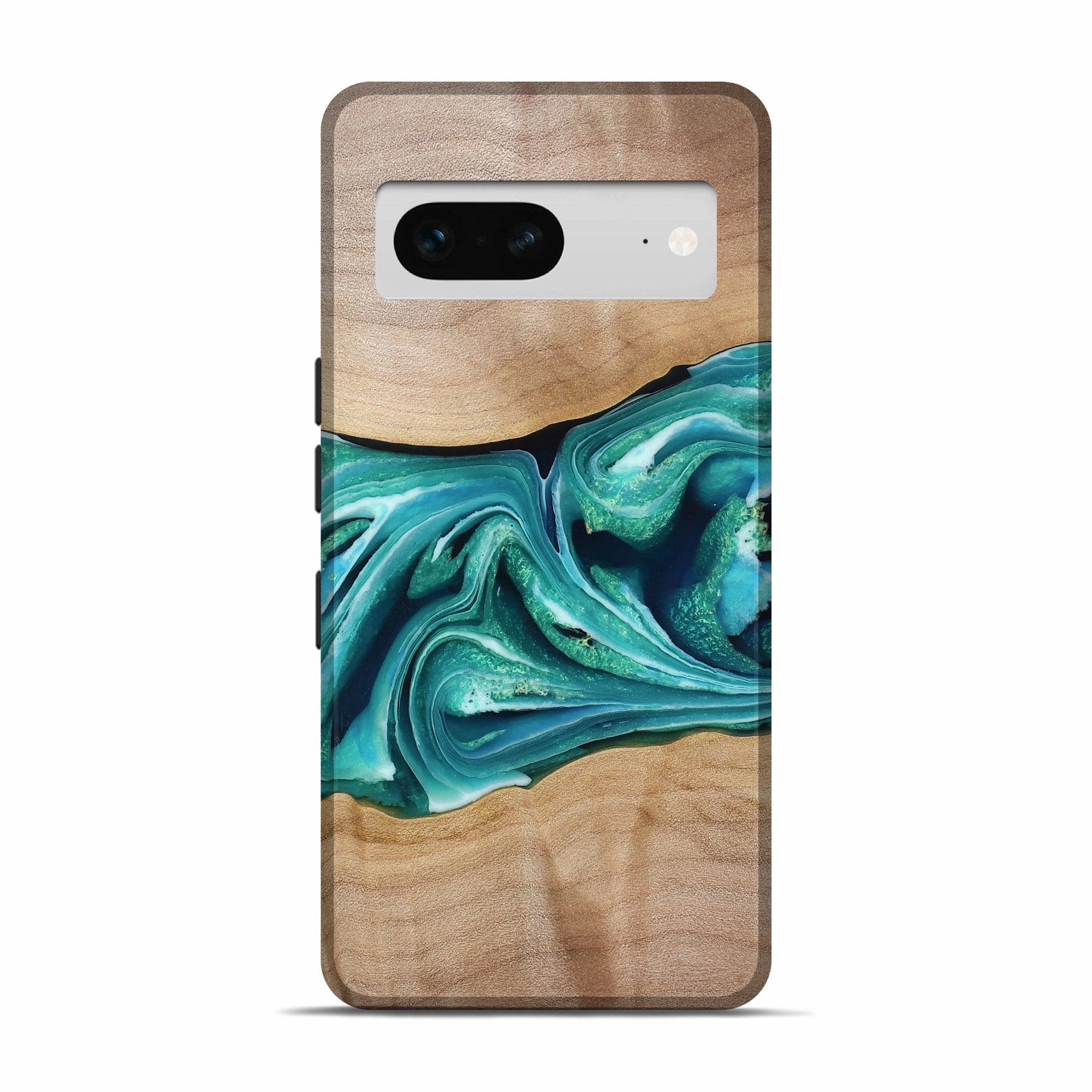 Rounded Edges Screen Guard Pixel 7 Wood Live Edge Phone Case - Ronaldo (Green, 776921)