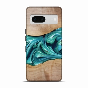 Rounded Edges Screen Guard Pixel 7 Wood Live Edge Phone Case - Ronaldo (Green, 776921)
