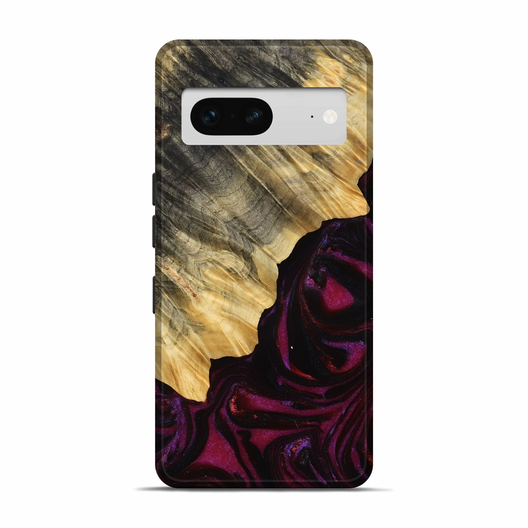 Bubble Free Screen Crystal Clear Screen Pixel 7 Wood Live Edge Phone Case - Sibyl (Red, 767337)