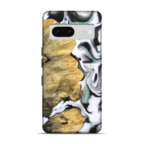 Easy Installation Screen Guard Pixel 7 Wood Live Edge Phone Case - Tameka (Black & White, 781244)