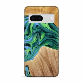 Crystal Clear Pixel 7 Wood Live Edge Phone Case - Tristen (Green, 778090)