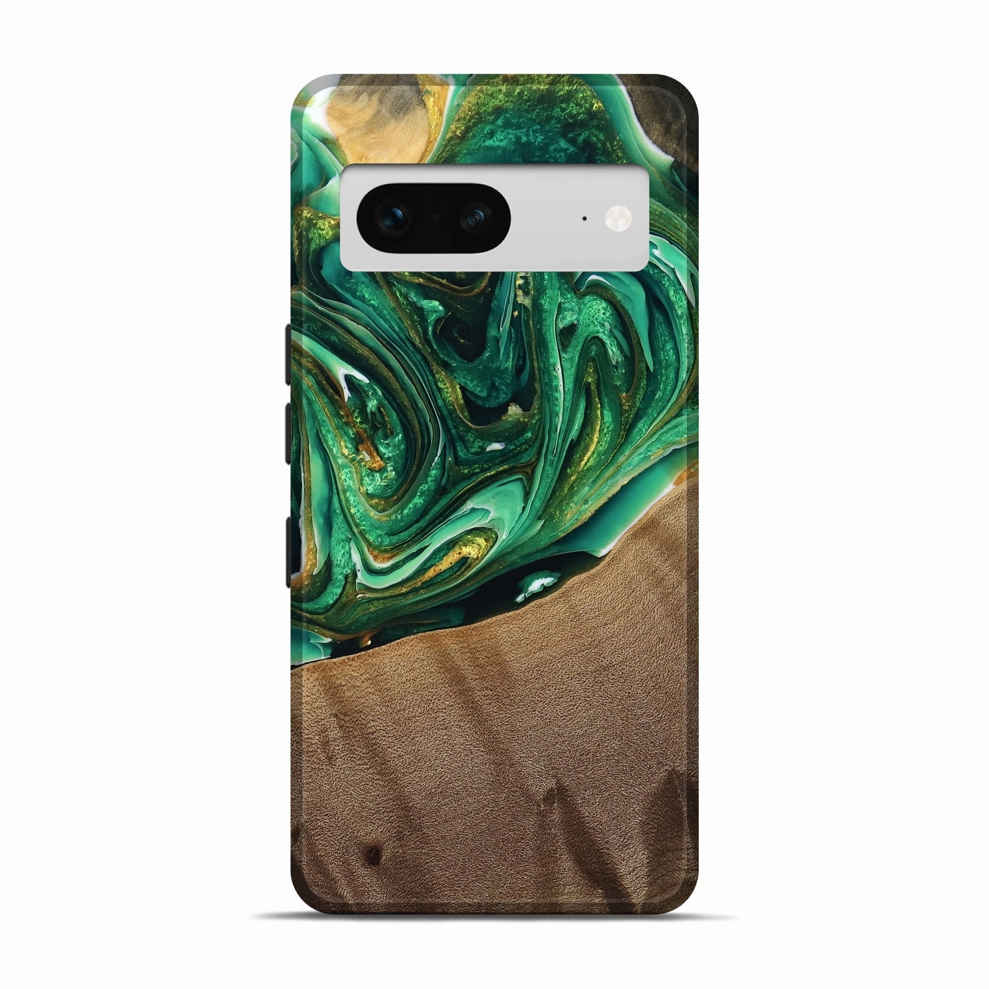 Pixel 7 Wood Live Edge Phone Case - Virgie (Green, 777350) Case Friendly