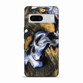 Pixel 7 Wood Live Edge Phone Case - Yair (Black & White, 781234) Anti Finger Grease
