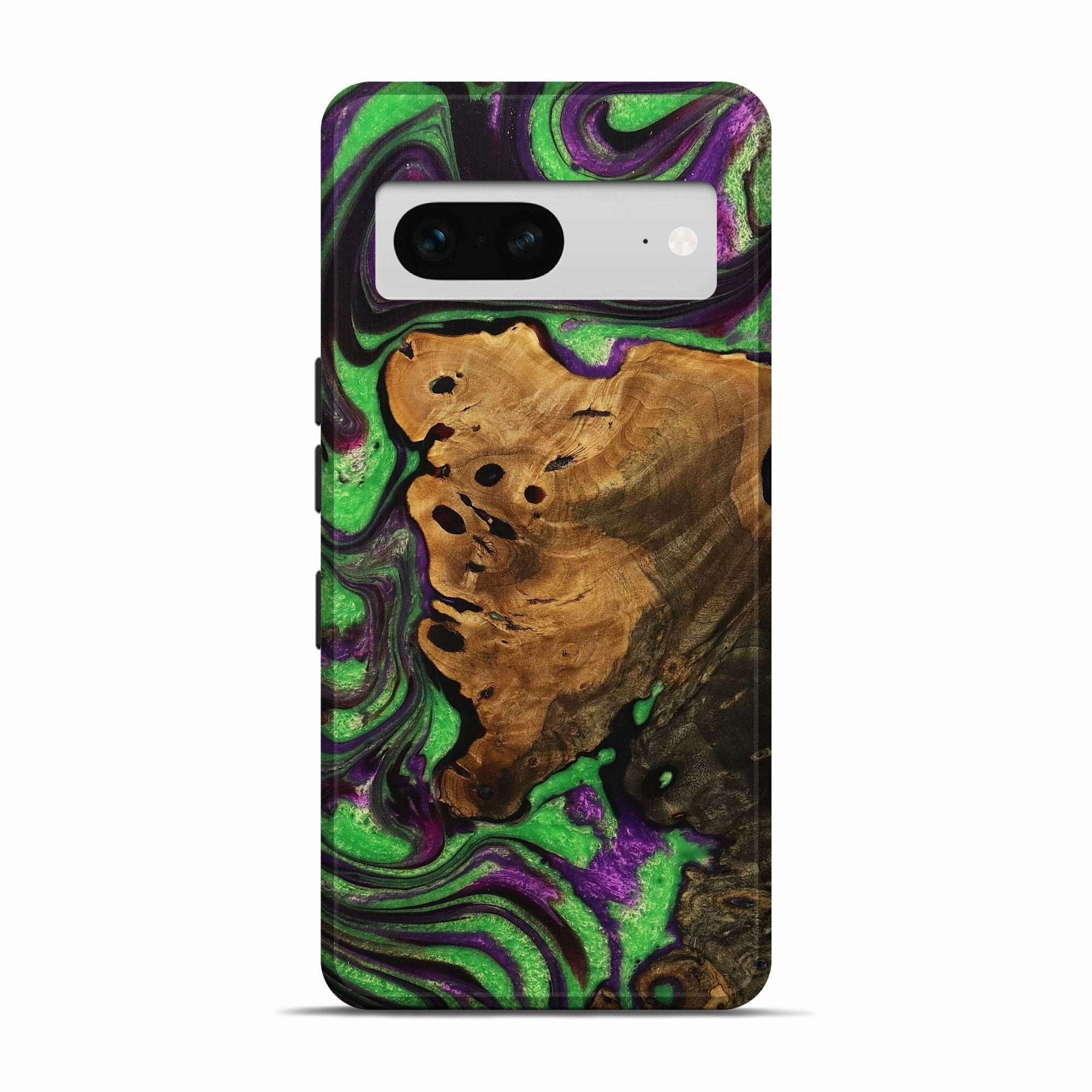 Case Friendly Glass Fingerprint Resistant Pixel 7 Wood Resin Live Edge Phone Case - Frankie (Purple, 716496)
