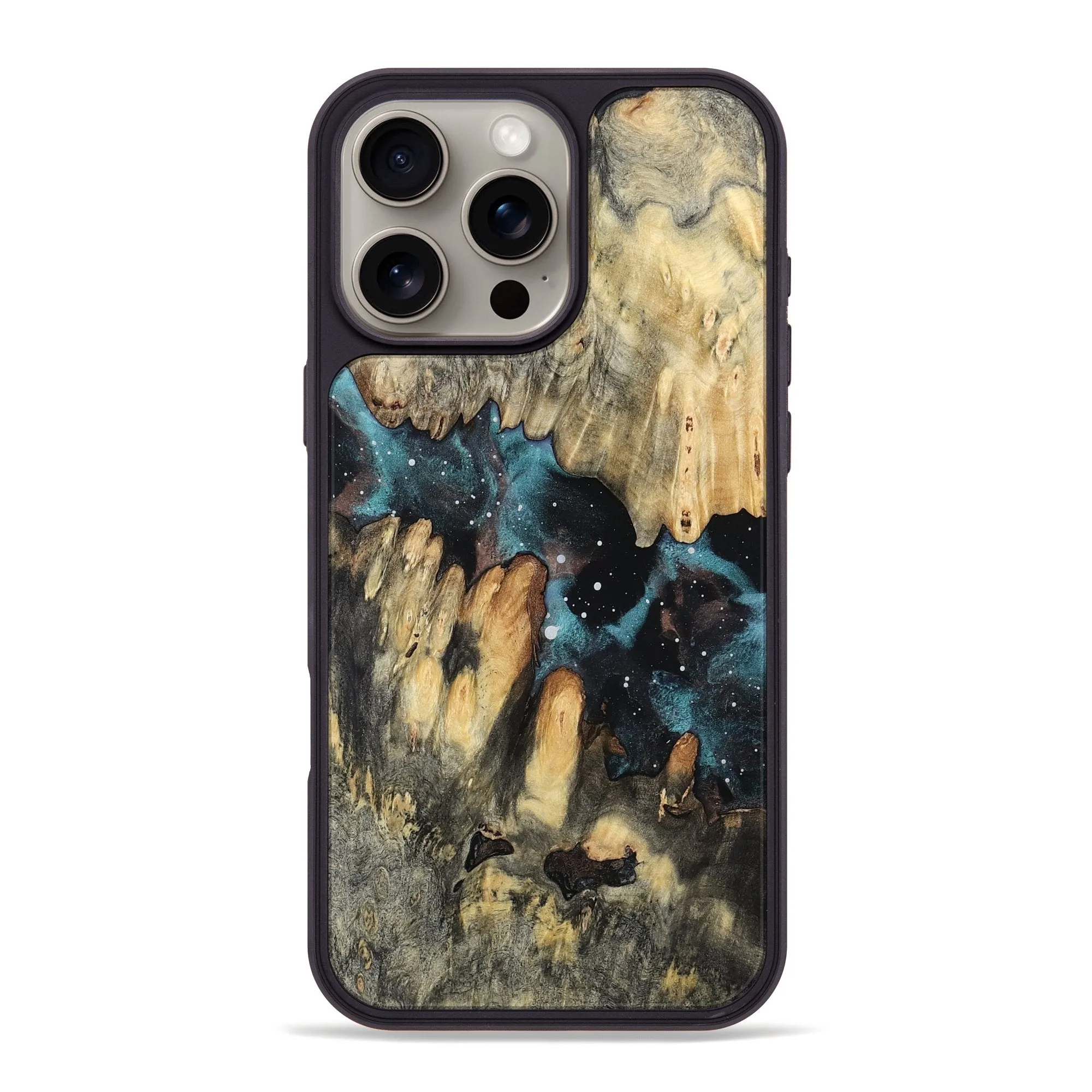 Iphone 16 Pro Max Wood Phone Case - Newell (Cosmos, 781934) Bubble Free Installation Screen Defense