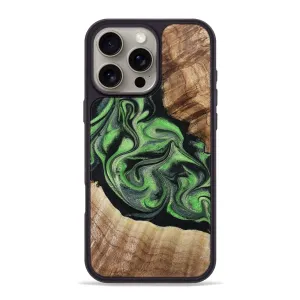 Crystal Clear Shatterproof Glass Iphone 16 Pro Max Wood Phone Case - Orpha (Green, 781773)