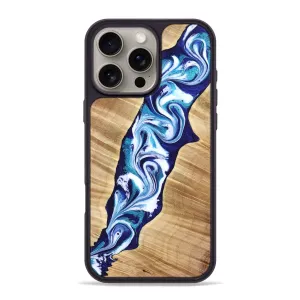Iphone 16 Pro Max Wood Phone Case - Shane (Blue, 776681) Anti Static Film Bubble Resistant Film