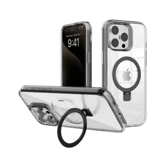 Usp Case For Iphone 16 Pro Max Ring Stand With Magsafe Black Ultra Clear Anti Oil Film