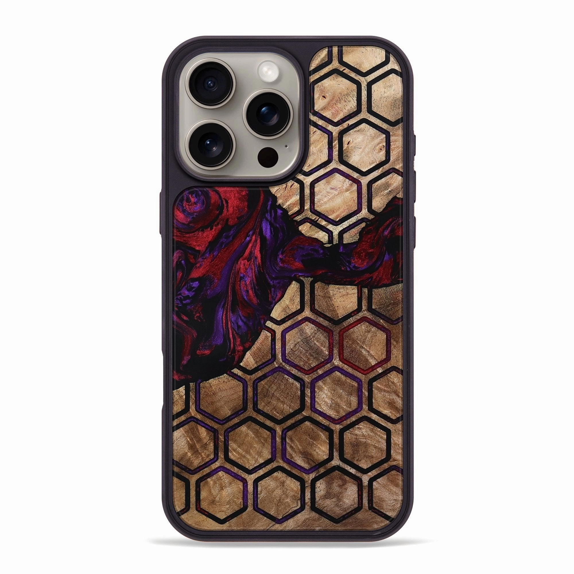 Iphone 16 Pro Max Wood Phone Case - Elliot (Pattern, 781132) Tempered Screen Protector