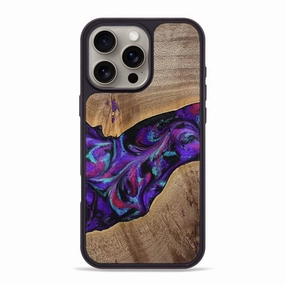 Iphone 16 Pro Max Wood Phone Case - Jamila (Purple, 772818) Shock Guard