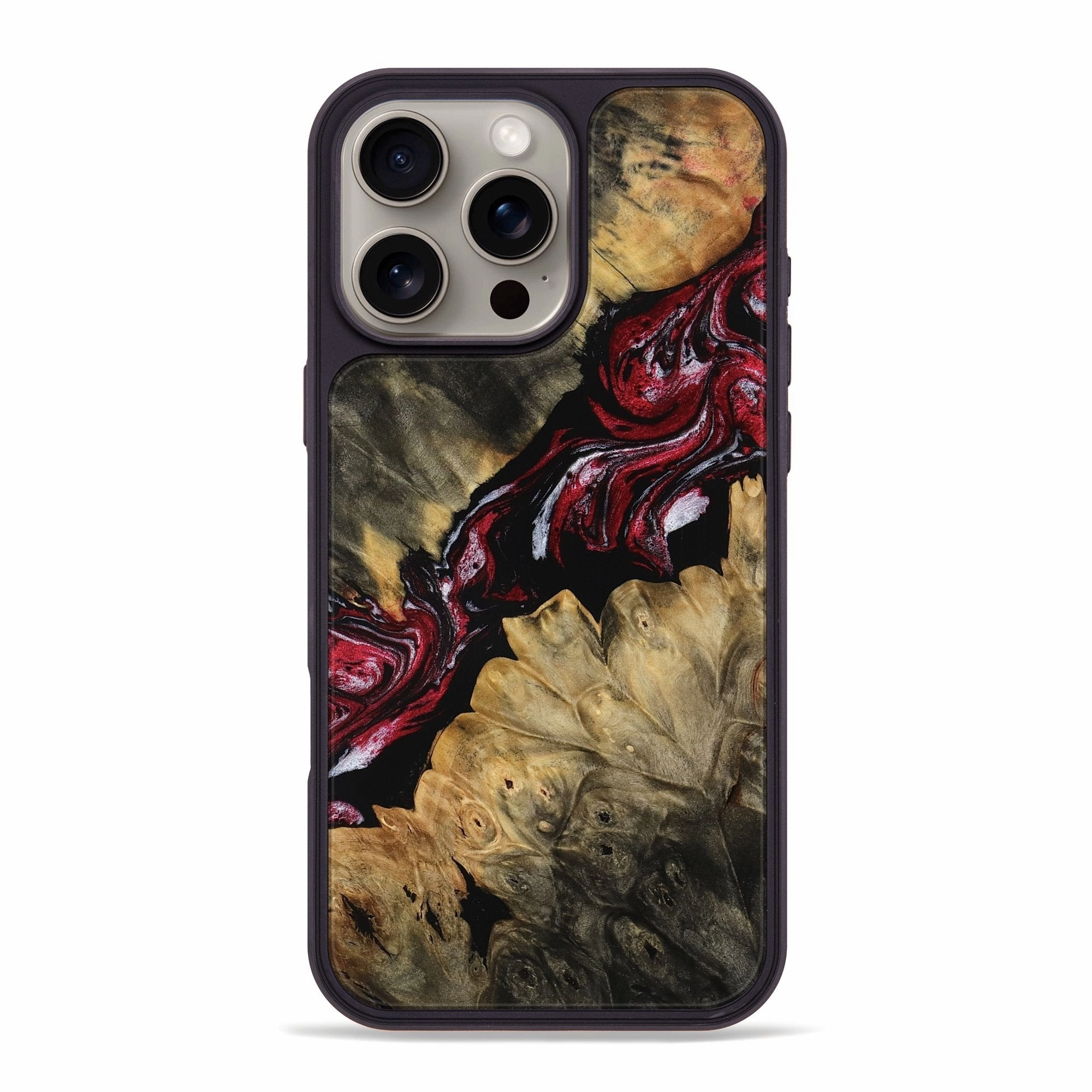 Edge Protection High Transparency Iphone 16 Pro Max Wood Phone Case - Janiah (Red, 767834)