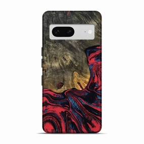 Fingerprint Resistant Coating Tempered Screen Protector Pixel 7 Wood Live Edge Phone Case - Christy (Red, 778505)