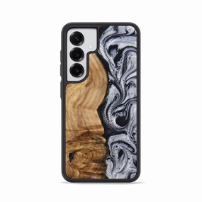 Scratch Resistant Galaxy S25 Wood Phone Case - Eulalia (Black & White, 777567)