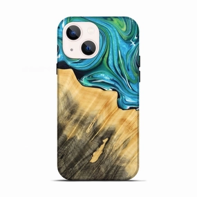 Iphone 13 Wood Live Edge Phone Case - Jaxon (Blue, 767514) Protective Film Scratch Resistant Glass