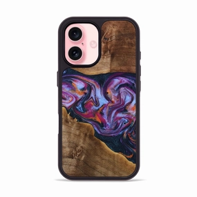 Easy Apply Iphone 16 Wood Phone Case - Coy (Purple, 771662)