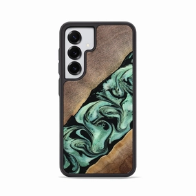 Galaxy S25 Wood Phone Case - Cathy (Green, 769139) Anti Static High Transparency