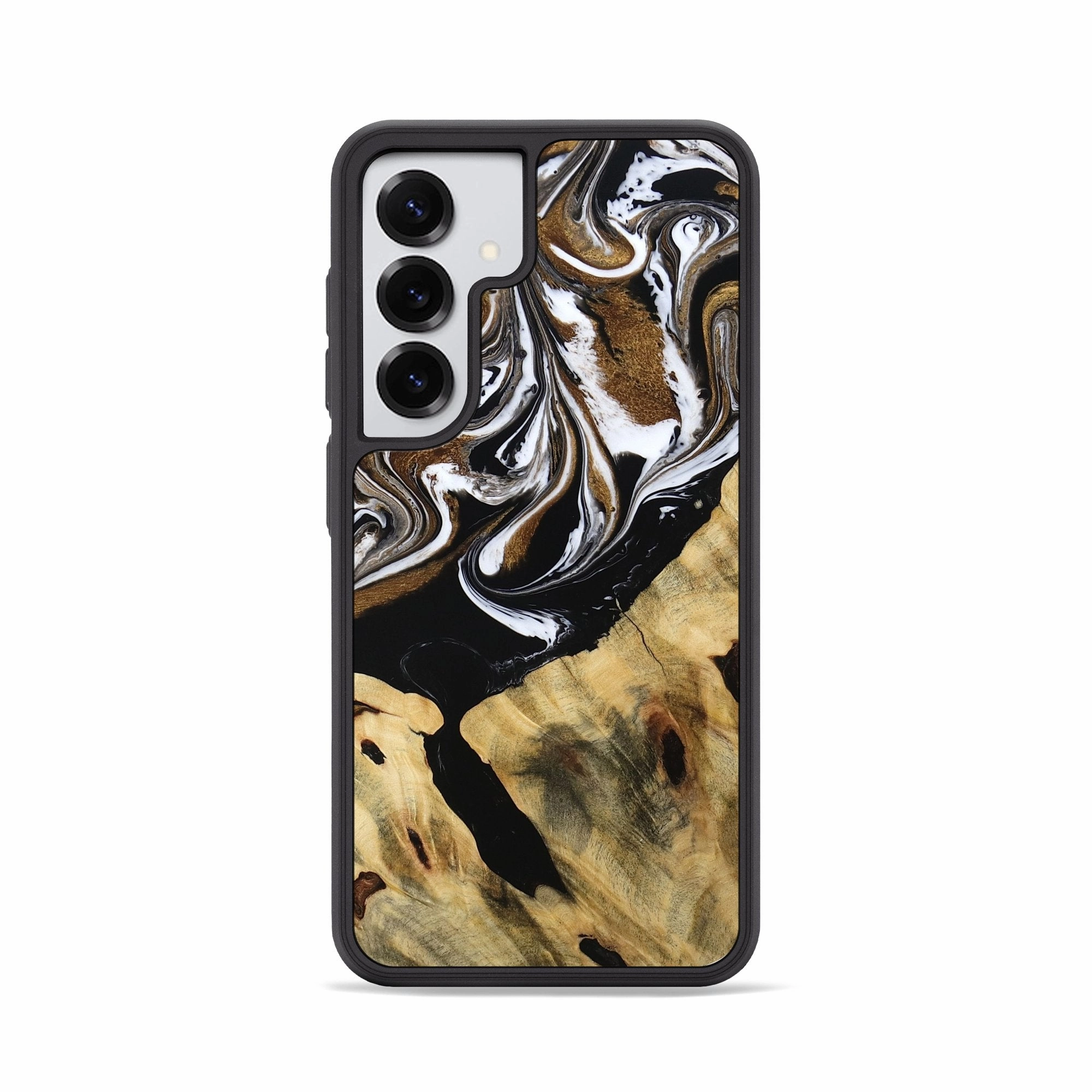 Galaxy S25 Wood Phone Case - Kristy (Black & White, 771856) Scratch Resistant Coating