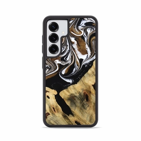 Galaxy S25 Wood Phone Case - Kristy (Black & White, 771856) Scratch Resistant Coating