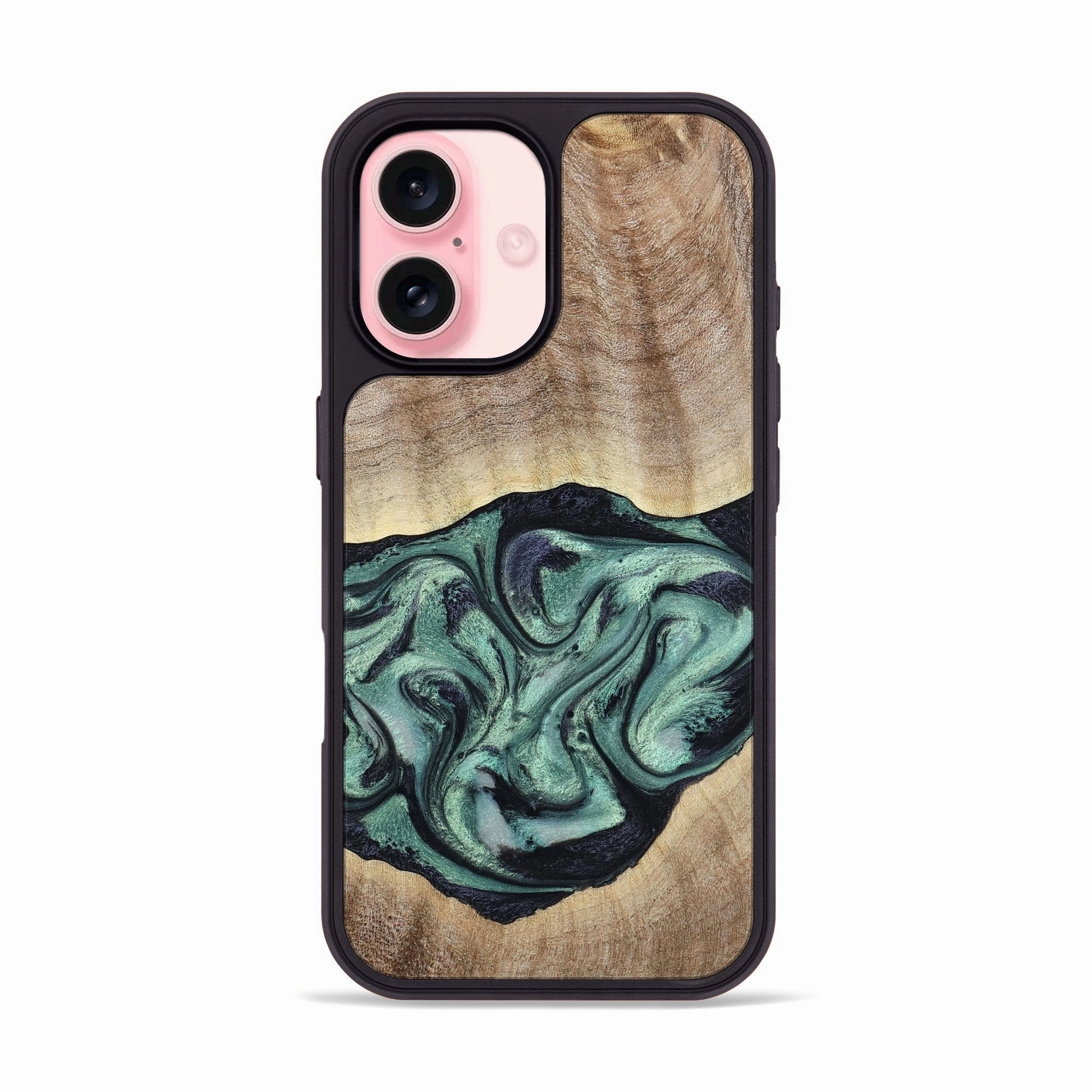 Anti Scratch Shield Iphone 16 Wood Phone Case - Kason (Green, 780037)